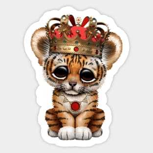 Cute Royal Tiger Wearing Crown Sticker